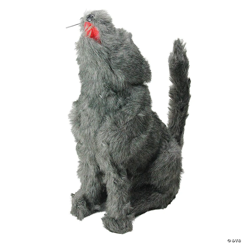 Northlight 22" Battery Operated Gray and Green Howling Wolf Halloween Figurine