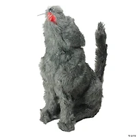 Northlight 22" Battery Operated Gray and Green Howling Wolf Halloween Figurine