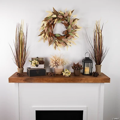 Northlight 22" Buttery Neutral Fall Colored Leaves Artificial Autumn Harvest Wreath - Unlit