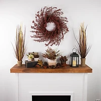 Northlight 24" Fall Harvest Burgundy Berry Artificial Wreath - Unlit