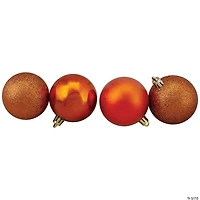 Northlight 24ct Orange Shatterproof 4-Finish Christmas Ball Ornaments 2.5" (60mm)