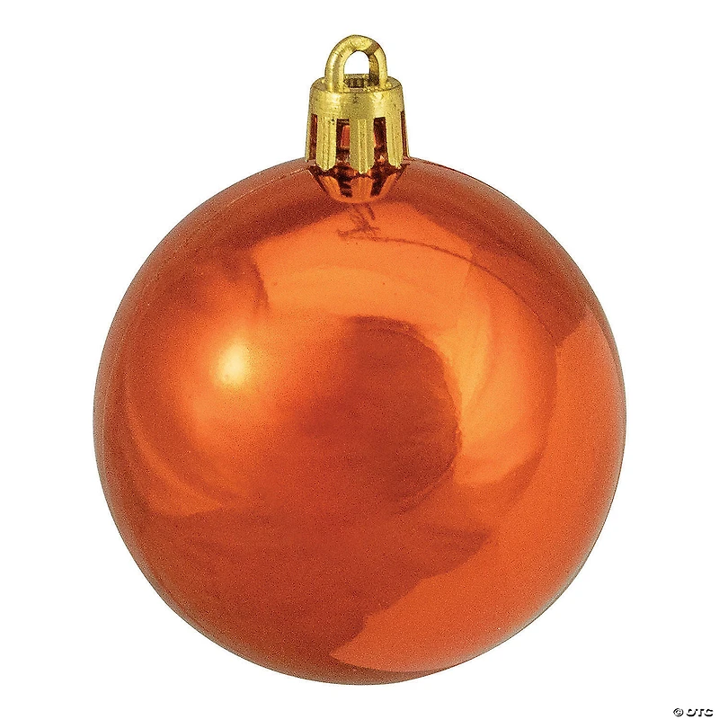 Northlight 24ct Orange Shatterproof 4-Finish Christmas Ball Ornaments 2.5" (60mm)