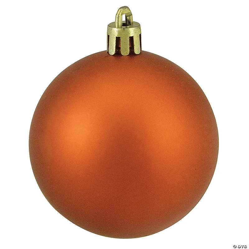 Northlight 24ct Orange Shatterproof 4-Finish Christmas Ball Ornaments 2.5" (60mm)