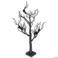 Northlight 26" Black Glitter LED Tabletop Halloween Tree with Bats