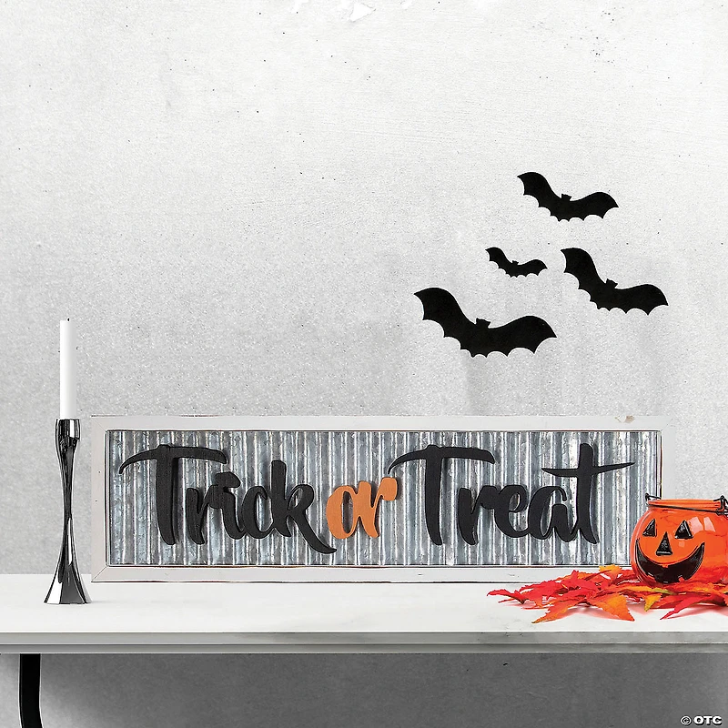 Northlight 27" Metal "Trick or Treat" Halloween Wall Sign