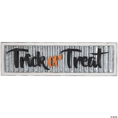 Northlight 27" Metal "Trick or Treat" Halloween Wall Sign