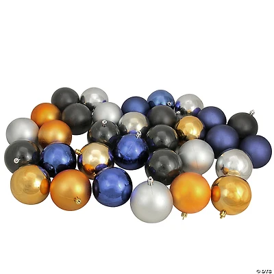 Northlight 32ct Black and Gold Shatterproof 2-Finish Christmas Ball Ornaments 3.25" (80mm)