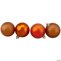 Northlight 32ct Burnt Orange Shatterproof 4-Finish Christmas Ball Ornaments 3.25" (80mm)