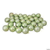 Northlight 32ct Celadon Green Shatterproof 2-Finish Christmas Ball Ornaments 3.25" (80mm)