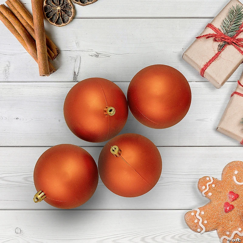 Northlight 32ct Orange Shatterproof Matte Christmas Ball Ornaments 3.25" (80mm)
