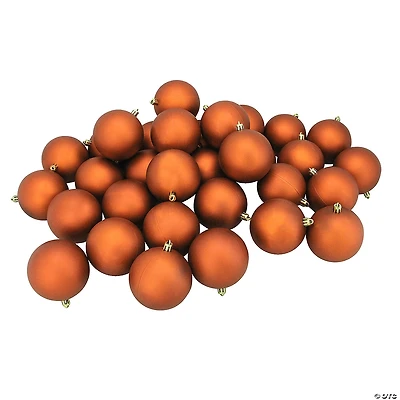 Northlight 32ct Orange Shatterproof Matte Christmas Ball Ornaments 3.25" (80mm)
