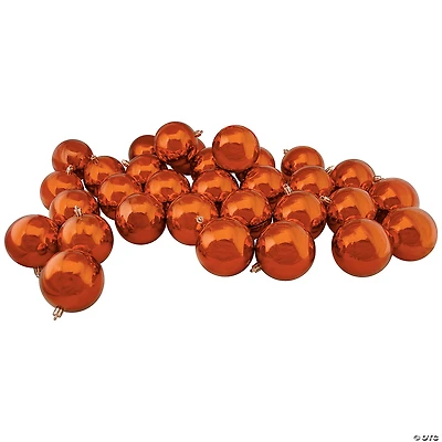 Northlight 32ct Orange Shatterproof Shiny Christmas Ball Ornaments 3.25" (80mm)