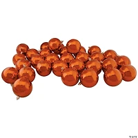 Northlight 32ct Orange Shatterproof Shiny Christmas Ball Ornaments 3.25" (80mm)