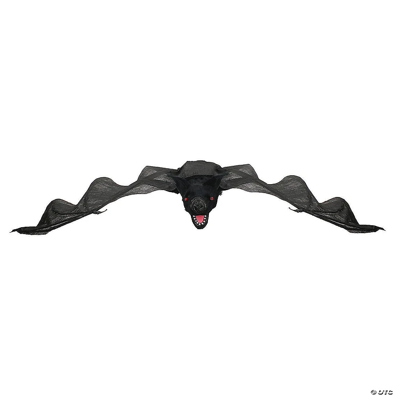 Northlight 33" Black and Red Battery Operated Animated Spooky Bat Hanging Halloween Decor