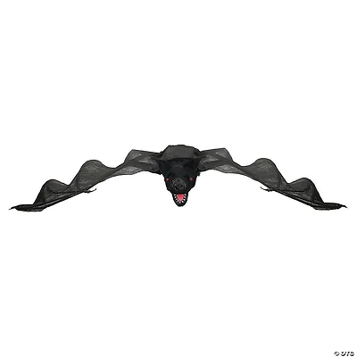Northlight 33" Black and Red Battery Operated Animated Spooky Bat Hanging Halloween Decor
