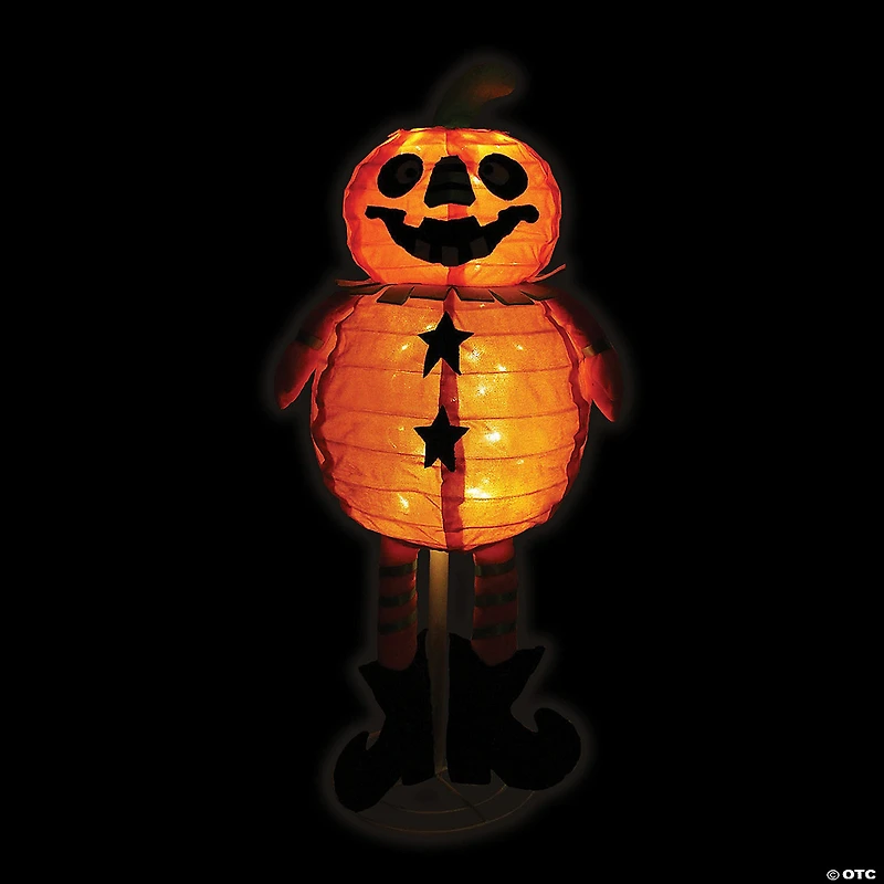 Northlight 37" Pre-Lit Orange and Black LED Standing Jack-O-Lantern Pumpkin Halloween Decor