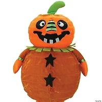 Northlight 37" Pre-Lit Orange and Black LED Standing Jack-O-Lantern Pumpkin Halloween Decor