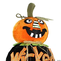 Northlight 38" Pre-Lit Orange and Black Standing Spooky Wicked Jack-O-Lantern Pumpkin Halloween Decor
