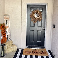 Northlight 48" Orange and Black Wooden "Happy Fall" Wall Sign