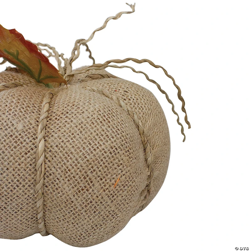 Northlight 5.5" Beige Burlap Autumn Harvest Table Top Pumpkin