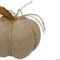 Northlight 5.5" Beige Burlap Autumn Harvest Table Top Pumpkin