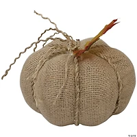 Northlight 5.5" Beige Burlap Autumn Harvest Table Top Pumpkin