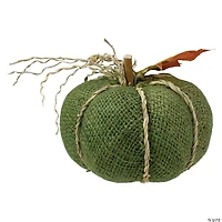 Northlight 5.5" Green Burlap Autumn Harvest Table Top Pumpkin