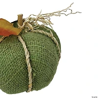 Northlight 5.5" Green Burlap Autumn Harvest Table Top Pumpkin