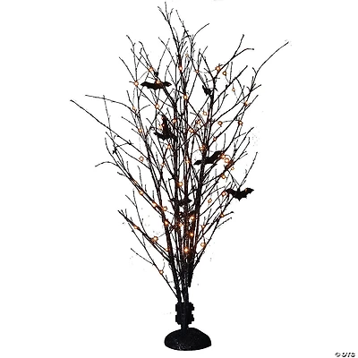 Northlight 50" Pre-Lit LED Black Bamboo Halloween Branch Tree