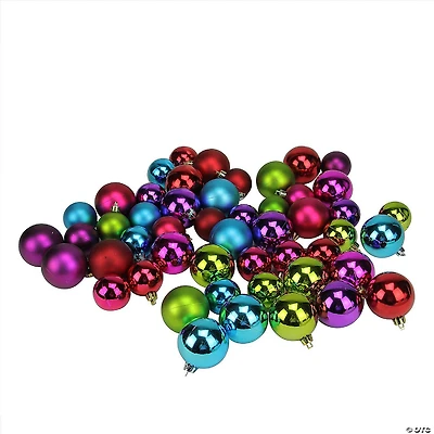 Northlight 50ct Purple and Green Shatterproof 2-Finish Christmas Ball Ornaments 2" (50mm)