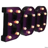Northlight 6.5" LED Black and Purple BOO Halloween Marquee Sign