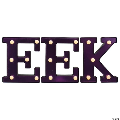 Northlight 6.5" LED Black and Purple EEK Halloween Marquee Sign