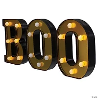 Northlight 6.5" Lighted Black and Gold BOO Halloween Marquee Sign
