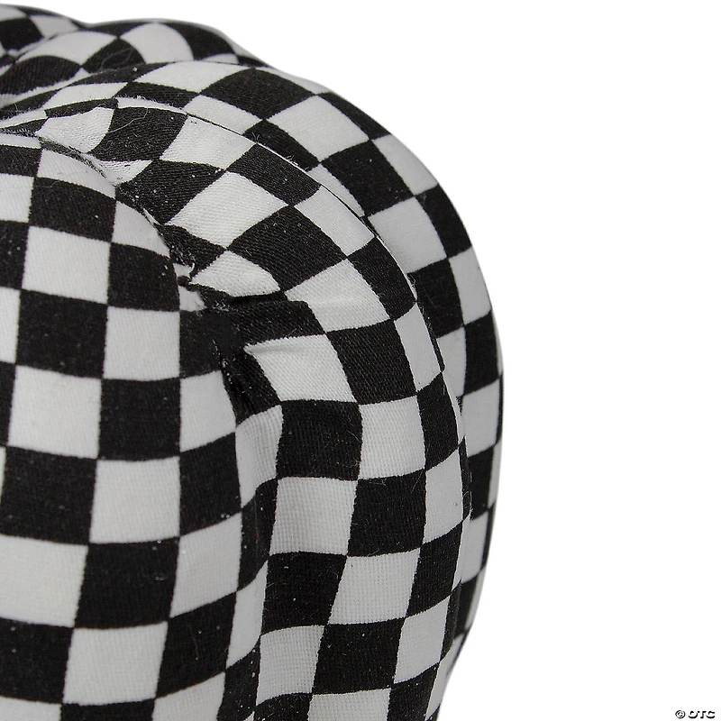 Northlight 6.5" White and Black Plaid Fall Harvest Tabletop Pumpkin