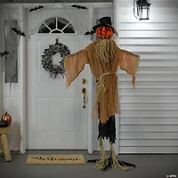 Northlight 6' Black and Brown Animated Jack o Lantern Scarecrow Halloween Decor