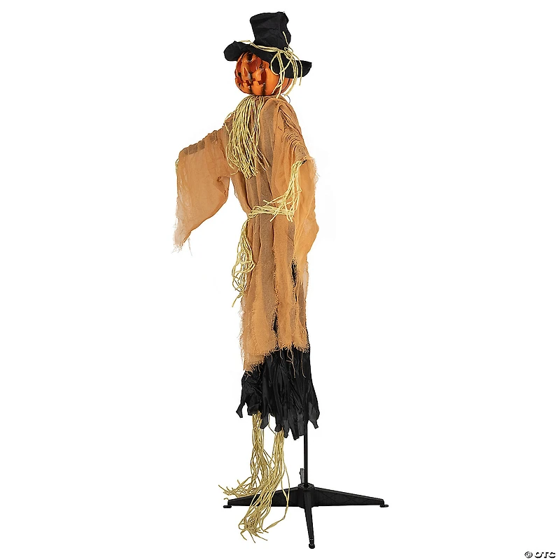 Northlight 6' Black and Brown Animated Jack o Lantern Scarecrow Halloween Decor