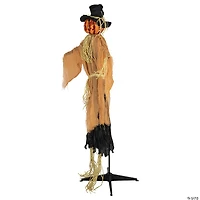 Northlight 6' Black and Brown Animated Jack o Lantern Scarecrow Halloween Decor