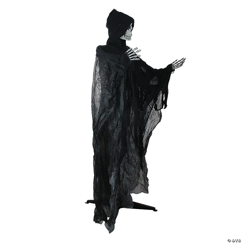 Northlight 60" Pre-Lit Black Musical Skeleton Ghost Reaper Standing Halloween Decor