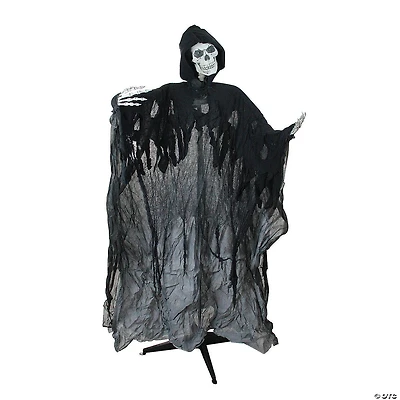 Northlight 60" Pre-Lit Black Musical Skeleton Ghost Reaper Standing Halloween Decor