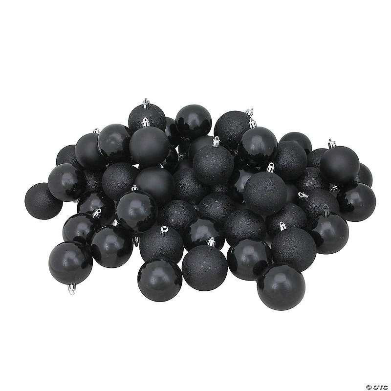 Northlight 60ct Shatterproof 4-Finish Christmas Ball Ornaments 2.5" (60mm