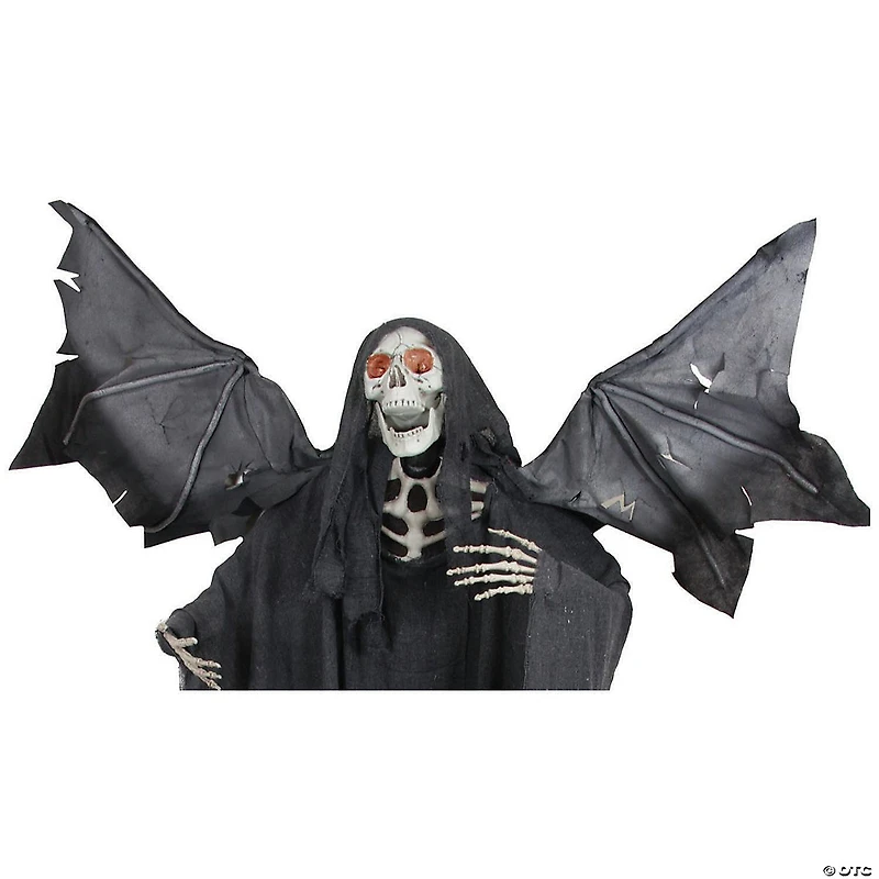 Northlight 66" Pre-Lit Black and Red Sonic Skeletal Reaper with Wings Halloween Decor