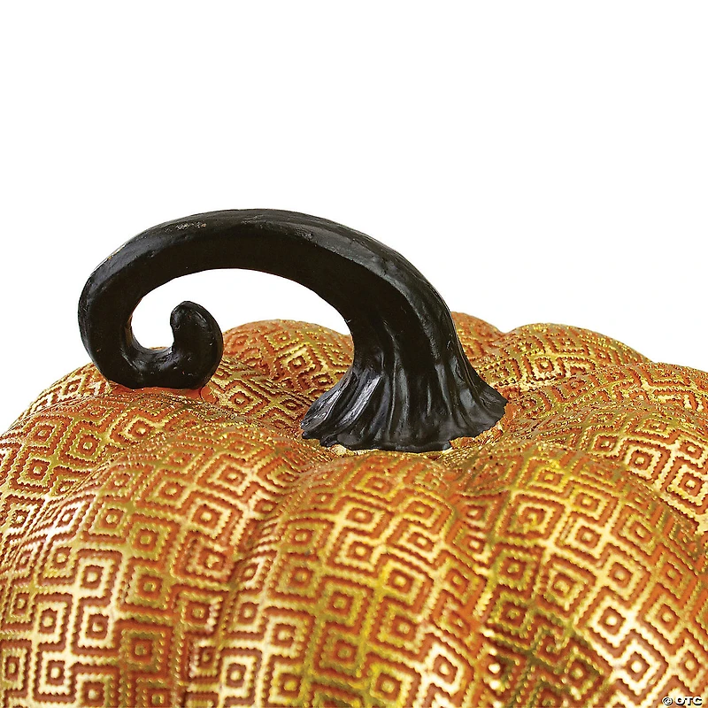 Northlight 7.5" Gold and Orange Textured Pumpkin Fall Decoration