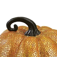 Northlight 7.5" Gold and Orange Textured Pumpkin Fall Decoration