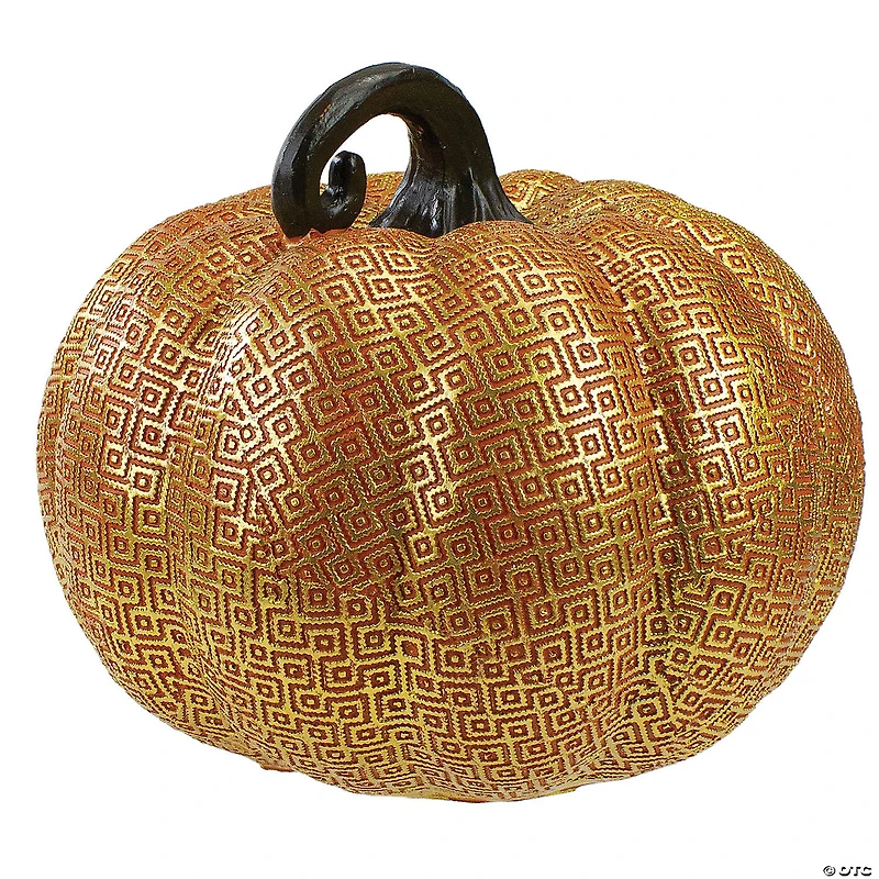 Northlight 7.5" Gold and Orange Textured Pumpkin Fall Decoration