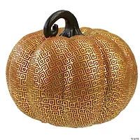 Northlight 7.5" Gold and Orange Textured Pumpkin Fall Decoration