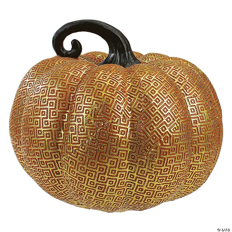 Northlight 7.5" Gold and Orange Textured Pumpkin Fall Decoration