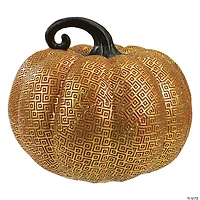 Northlight 7.5" Gold and Orange Textured Pumpkin Fall Decoration