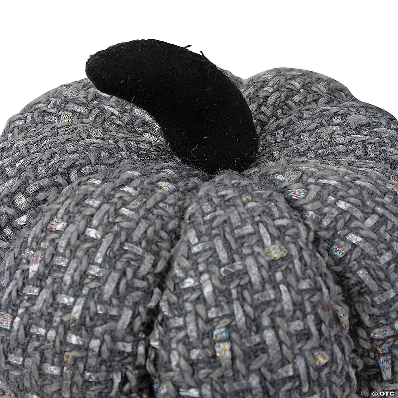 Northlight 7.5" Gray Knitted Fall Harvest Tabletop Pumpkin