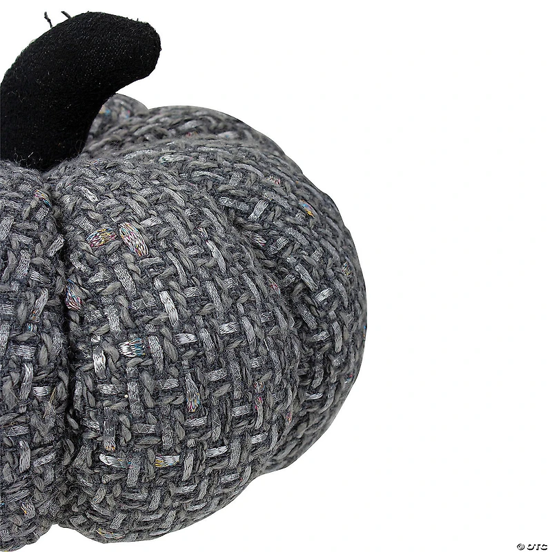 Northlight 7.5" Gray Knitted Fall Harvest Tabletop Pumpkin