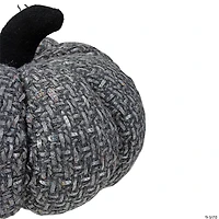 Northlight 7.5" Gray Knitted Fall Harvest Tabletop Pumpkin